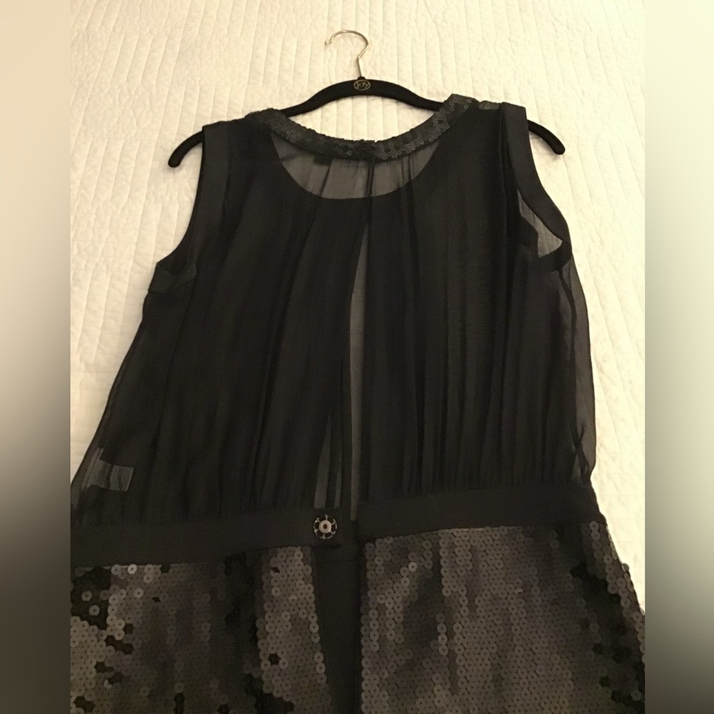 Dolce & Gabbana Womens Black Sleeveless sheer/sequin dress, size 44 (US size 8)